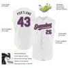 Custom White Purple Old Gold-Black Authentic Sleeveless Baseball Jersey