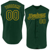 Custom Green Gold Authentic Sleeveless Baseball Jersey