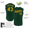 Custom Green Gold-Black Authentic Sleeveless Baseball Jersey