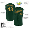 Custom Green Old Gold-Black Authentic Sleeveless Baseball Jersey