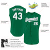 Custom Kelly Green White-Gray Authentic Sleeveless Baseball Jersey