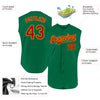 Custom Kelly Green Red-Gold Authentic Sleeveless Baseball Jersey