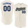 Custom Cream Royal-Gold Authentic Sleeveless Baseball Jersey