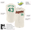 Custom Cream Kelly Green-Red Authentic Sleeveless Baseball Jersey