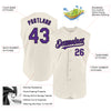 Custom Cream Purple-Black Authentic Sleeveless Baseball Jersey