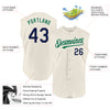 Custom Cream Navy-Kelly Green Authentic Sleeveless Baseball Jersey