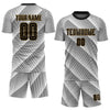 Custom White Black-Old Gold Sublimation Soccer Uniform Jersey