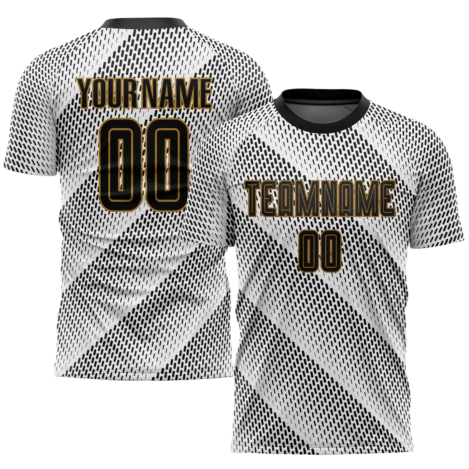 Custom Gold White-Black Sublimation Soccer Uniform Jersey Discount