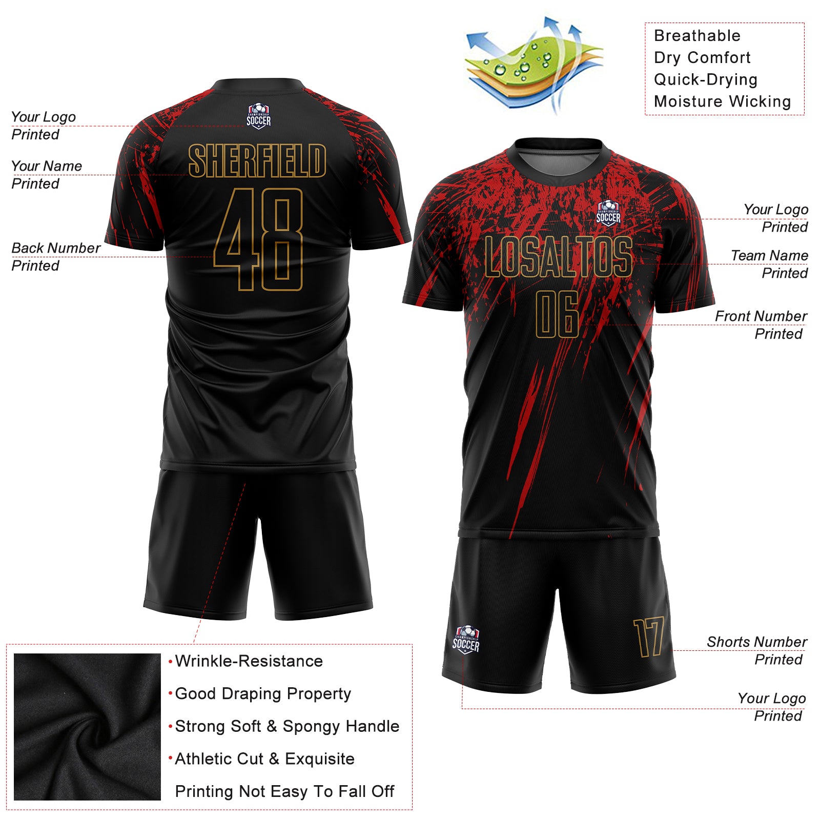 Top Quality Quick Dry Customized Striped Football Kits Sublimate Youth  Soccer Uniform