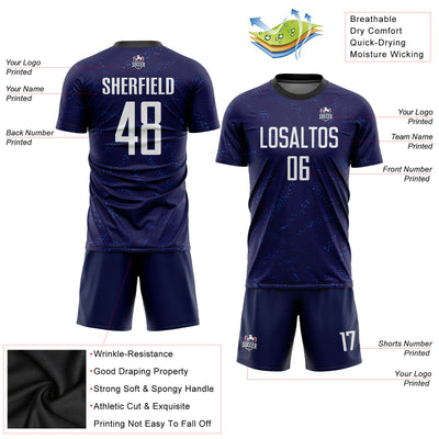 Custom Dark Purple White-Black Sublimation Soccer Uniform Jersey