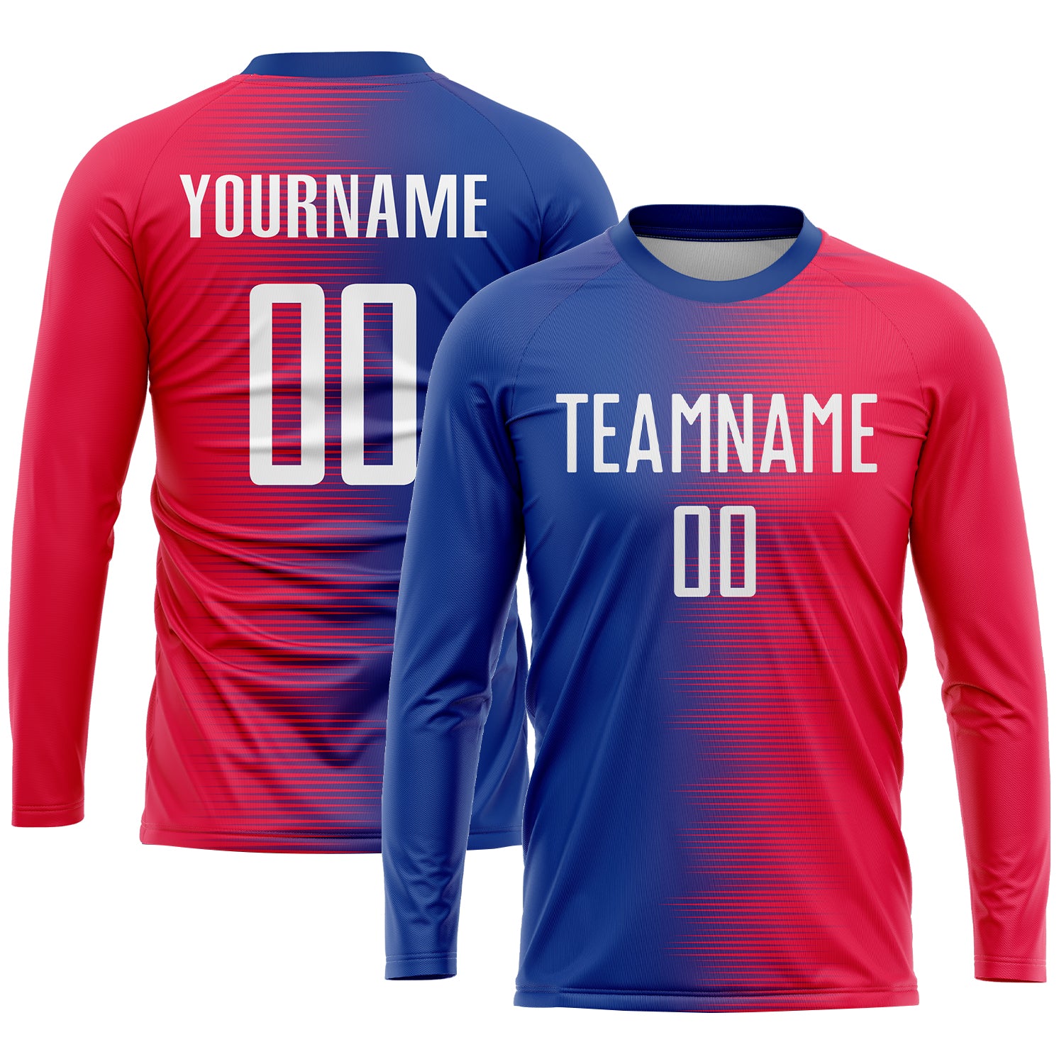 Custom Red White-Royal Sublimation Soccer Uniform Jersey