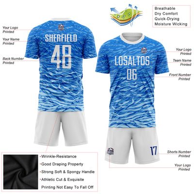 Custom Royal White Sublimation Soccer Uniform Jersey