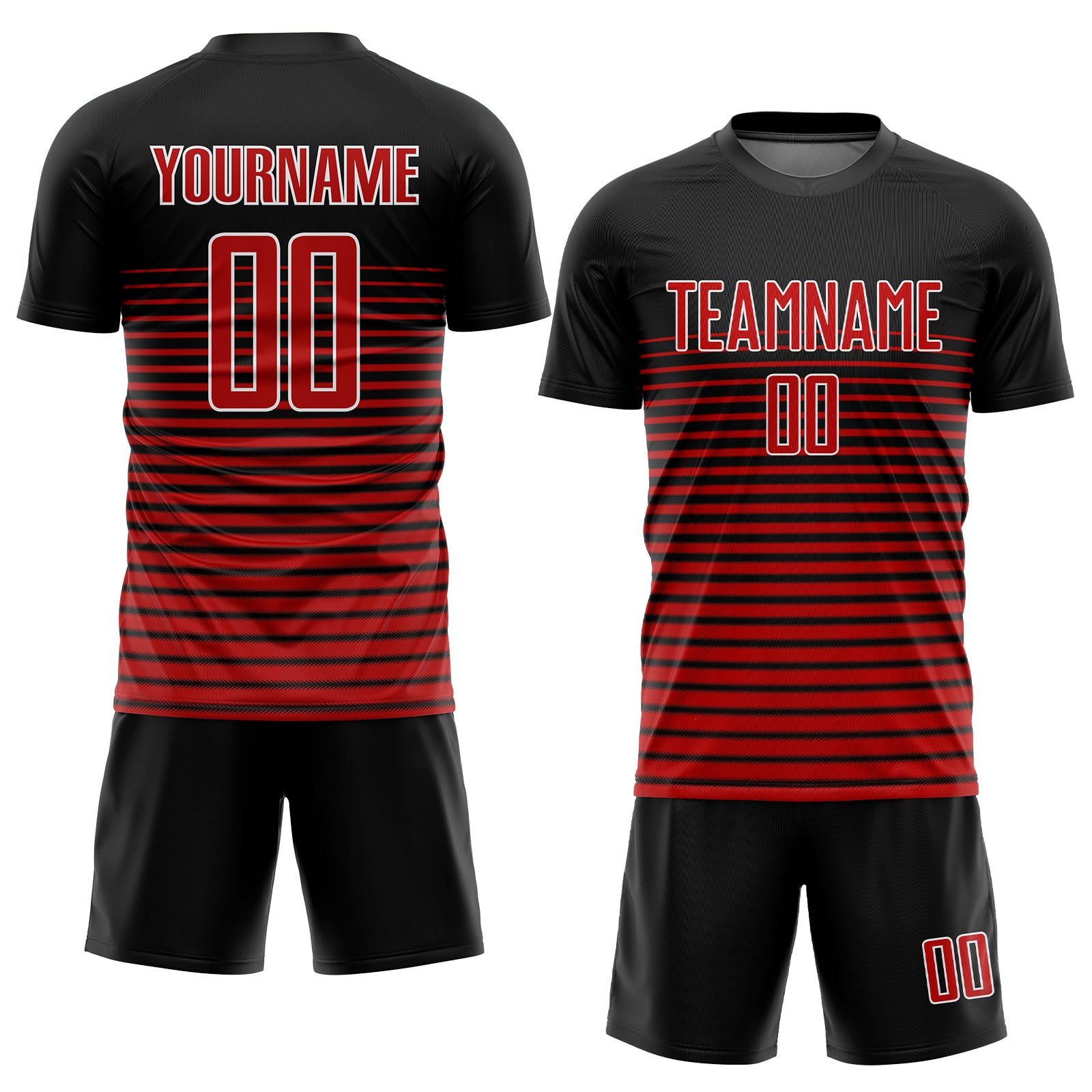 FANSIDEA Custom White Red-Black Sublimation Soccer Uniform Jersey Youth Size:130