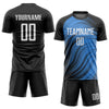 Custom Light Blue White-Black Sublimation Soccer Uniform Jersey