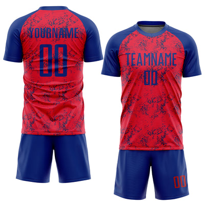 Custom Red Royal Sublimation Soccer Uniform Jersey