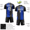 Custom Black White-Royal Sublimation Soccer Uniform Jersey