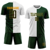 Custom White Green-Gold Sublimation Split Fashion Soccer Uniform Jersey