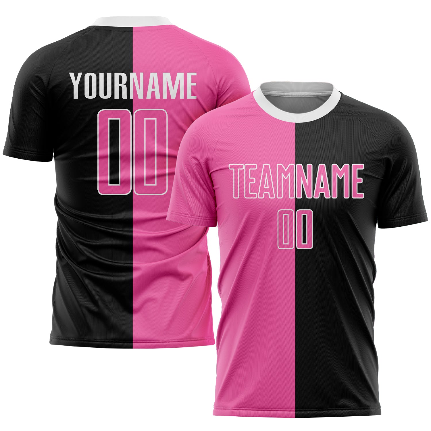 Custom Pink White-Black Sublimation Long Sleeve Fade Fashion