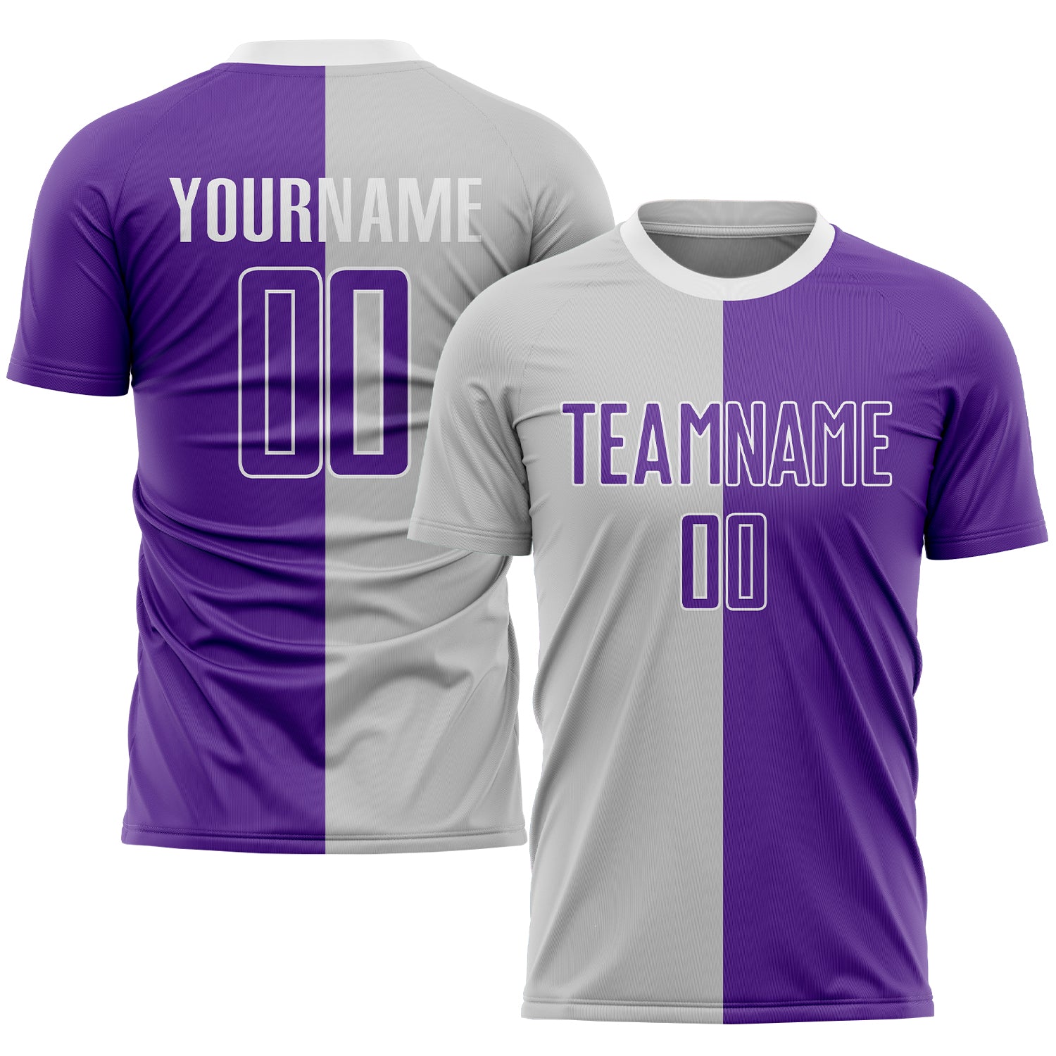 Custom White Gold-Purple Sublimation Soccer Uniform Jersey Fast