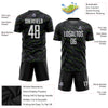 Custom Black White-Kelly Green Sublimation Soccer Uniform Jersey