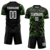 Custom Black White-Neon Green Sublimation Soccer Uniform Jersey