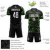 Custom Black White-Neon Green Sublimation Soccer Uniform Jersey