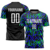 Custom Black White-Neon Green Sublimation Soccer Uniform Jersey