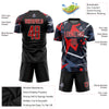 Custom Black Red-White Sublimation Soccer Uniform Jersey