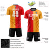 Custom Gold White-Black Sublimation Soccer Uniform Jersey