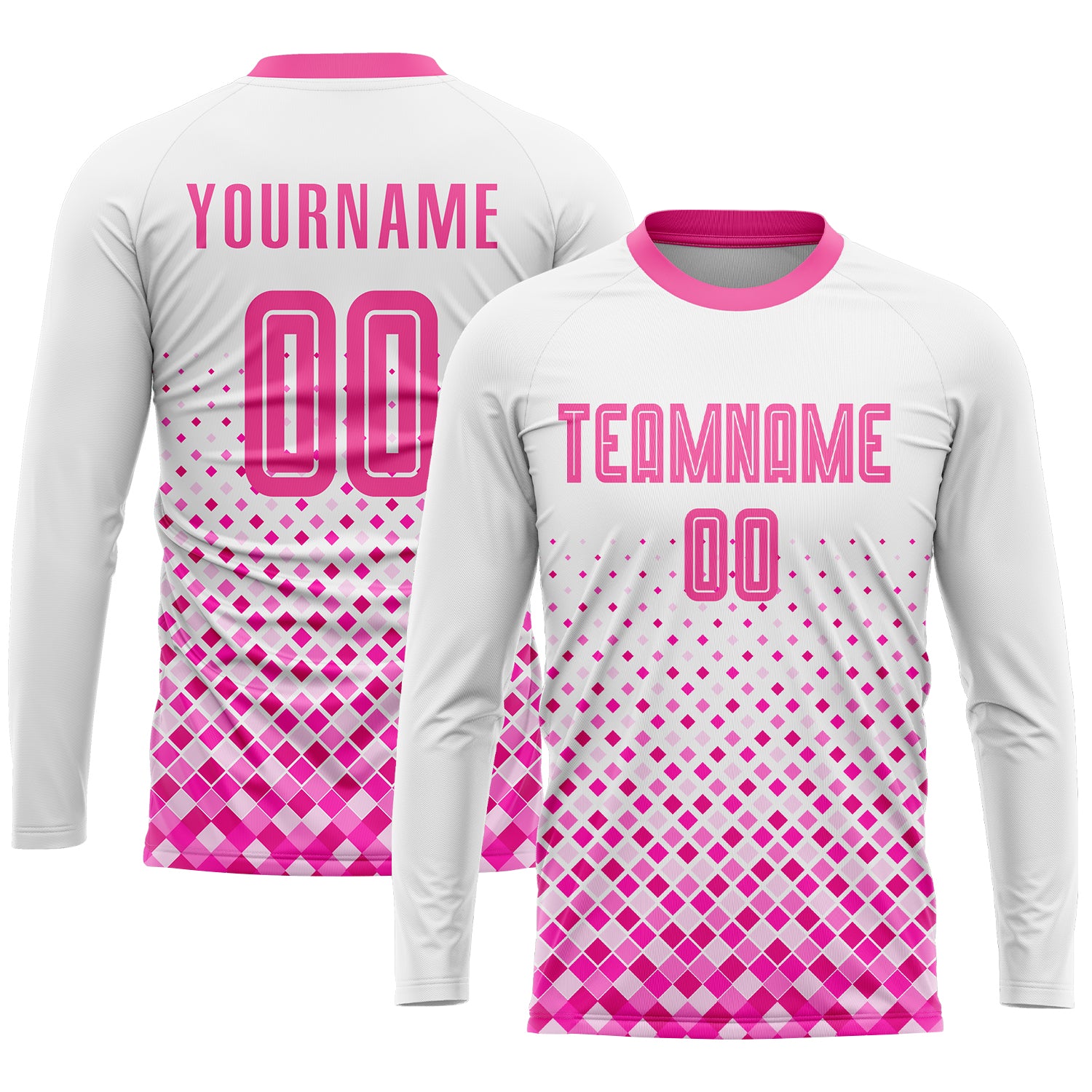 Custom White Pink Sublimation Soccer Uniform Jersey