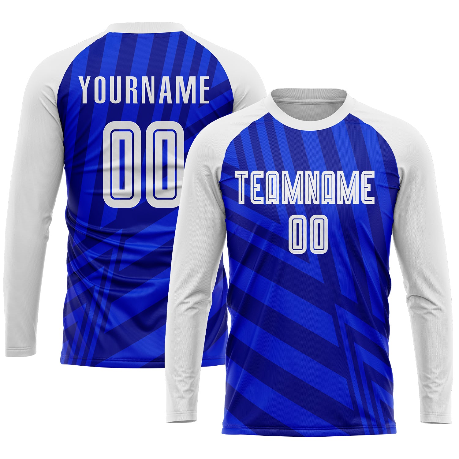 Custom Royal White-Navy Sublimation Soccer Uniform Jersey