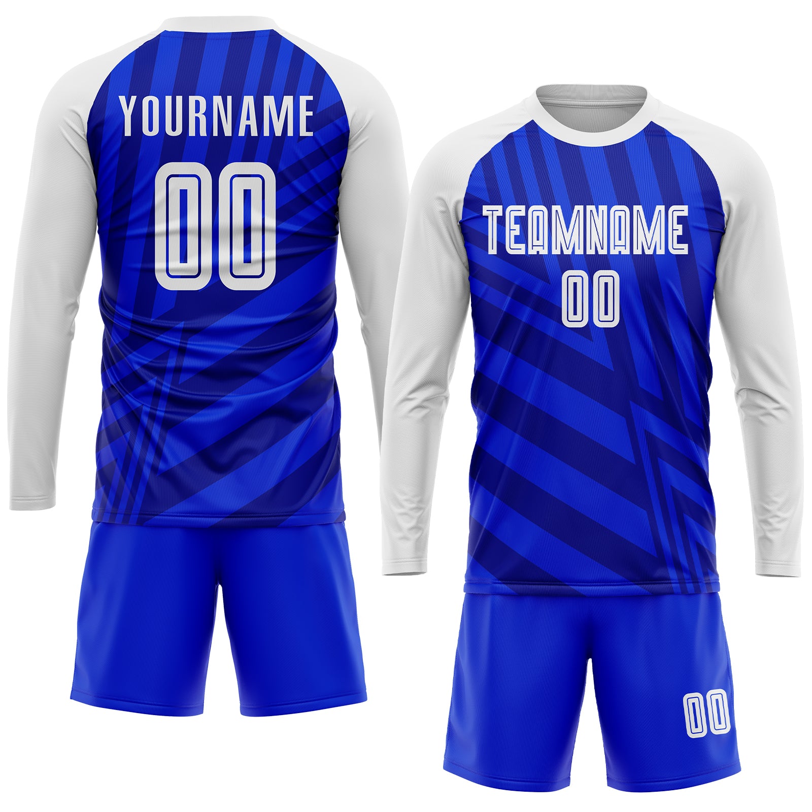 Custom Royal White-Navy Sublimation Soccer Uniform Jersey