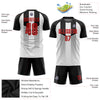 Custom Black Red-White Sublimation Soccer Uniform Jersey