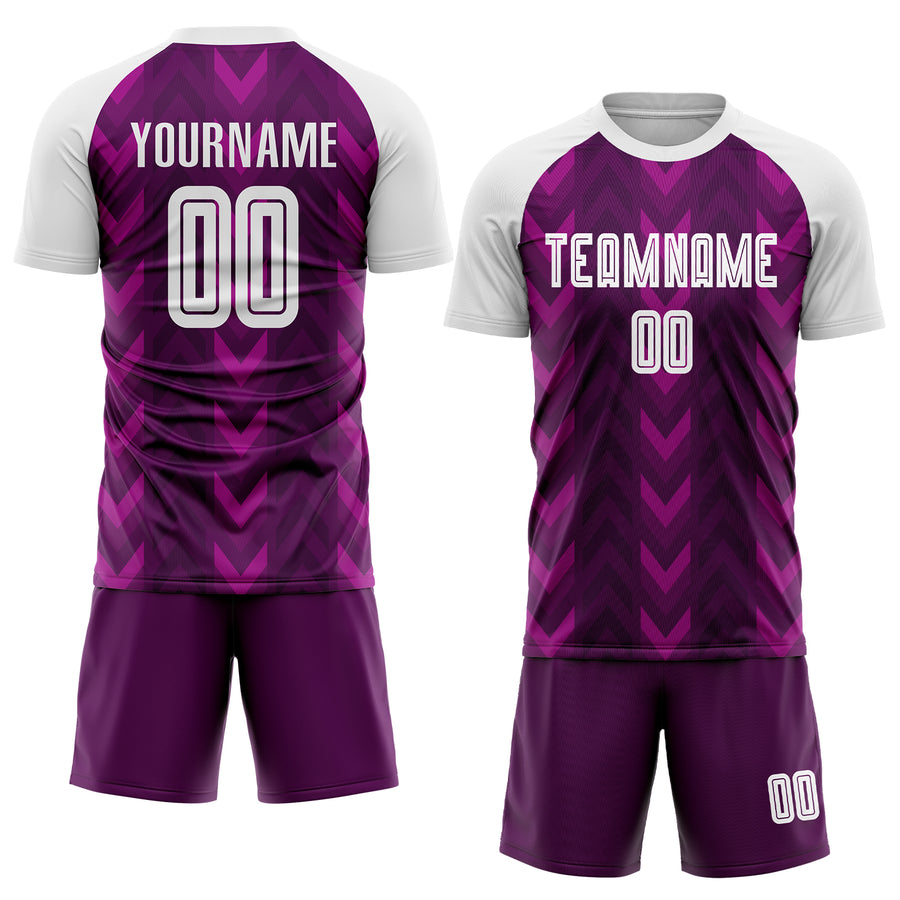 Custom Purple White Sublimation Soccer Uniform Jersey