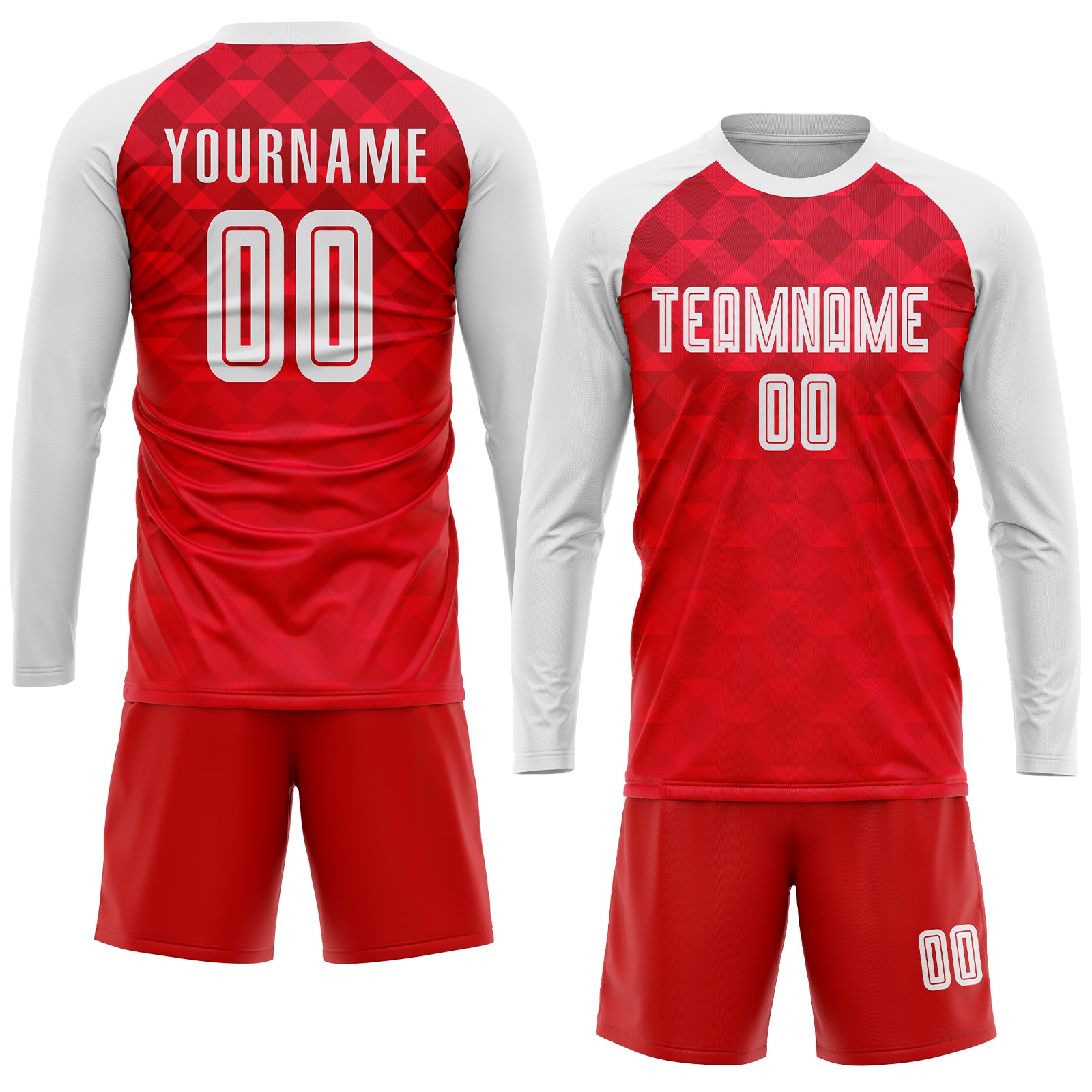 Custom Red White Away Sublimation Soccer Uniform Jersey