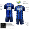 Custom Navy White-Royal Away Sublimation Soccer Uniform Jersey