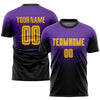 Custom Purple Gold-Black Sublimation Fade Fashion Soccer Uniform Jersey