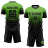 Custom Neon Green Black Sublimation Fade Fashion Soccer Uniform Jersey