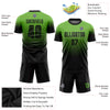 Custom Neon Green Black Sublimation Fade Fashion Soccer Uniform Jersey