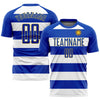 Custom White Royal-Gold Sublimation Uruguayan Flag Soccer Uniform Jersey