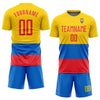 Custom Gold Red-Royal Sublimation Ecuador Flag Soccer Uniform Jersey