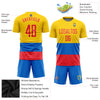 Custom Gold Red-Royal Sublimation Ecuador Flag Soccer Uniform Jersey