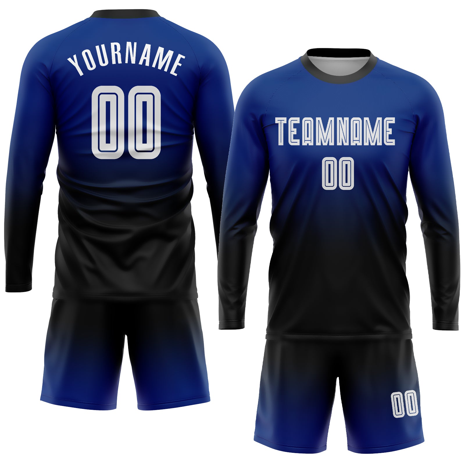 Custom Royal Light Blue-Gold Sublimation Split Fashion Soccer