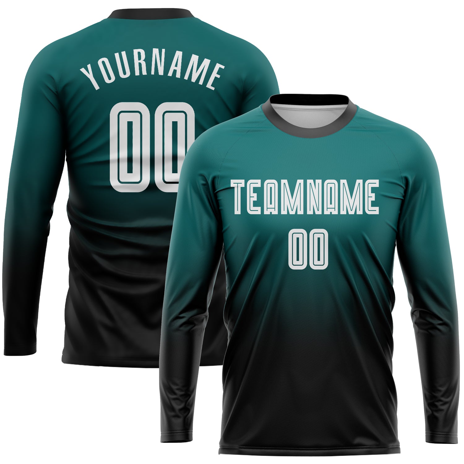 Cheap Custom Teal Teal-Black Sublimation Soccer Uniform Jersey