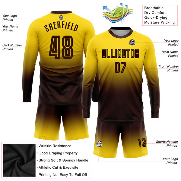 FANSIDEA Custom Soccer Jersey Uniform Graffiti Pattern Black-Gold Scratch Sublimation Men's Size:L