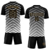 Custom White Black-Old Gold Sublimation Soccer Uniform Jersey