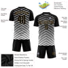 Custom White Black-Old Gold Sublimation Soccer Uniform Jersey