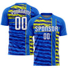 Custom Royal White Navy-Gold Sublimation Soccer Uniform Jersey