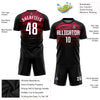 Custom Black White-Red Sublimation Soccer Uniform Jersey