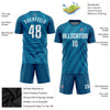 Custom Teal White Sublimation Soccer Uniform Jersey